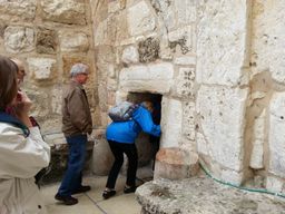 "Mouse hole" entrance to Church of the Nativity!