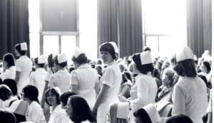 Approaching the podium to receive my band.