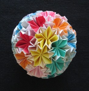 Colorful Origami ball one of the Japanese Bible Club children made for me!