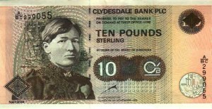 Mary's image on the 10 pound note of Scotland!
