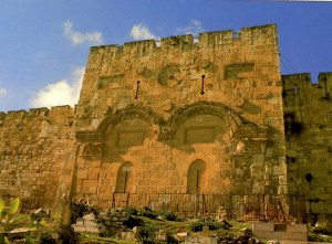 Golden Gate in Jerusalem which Christ rode through on Palm Sunday